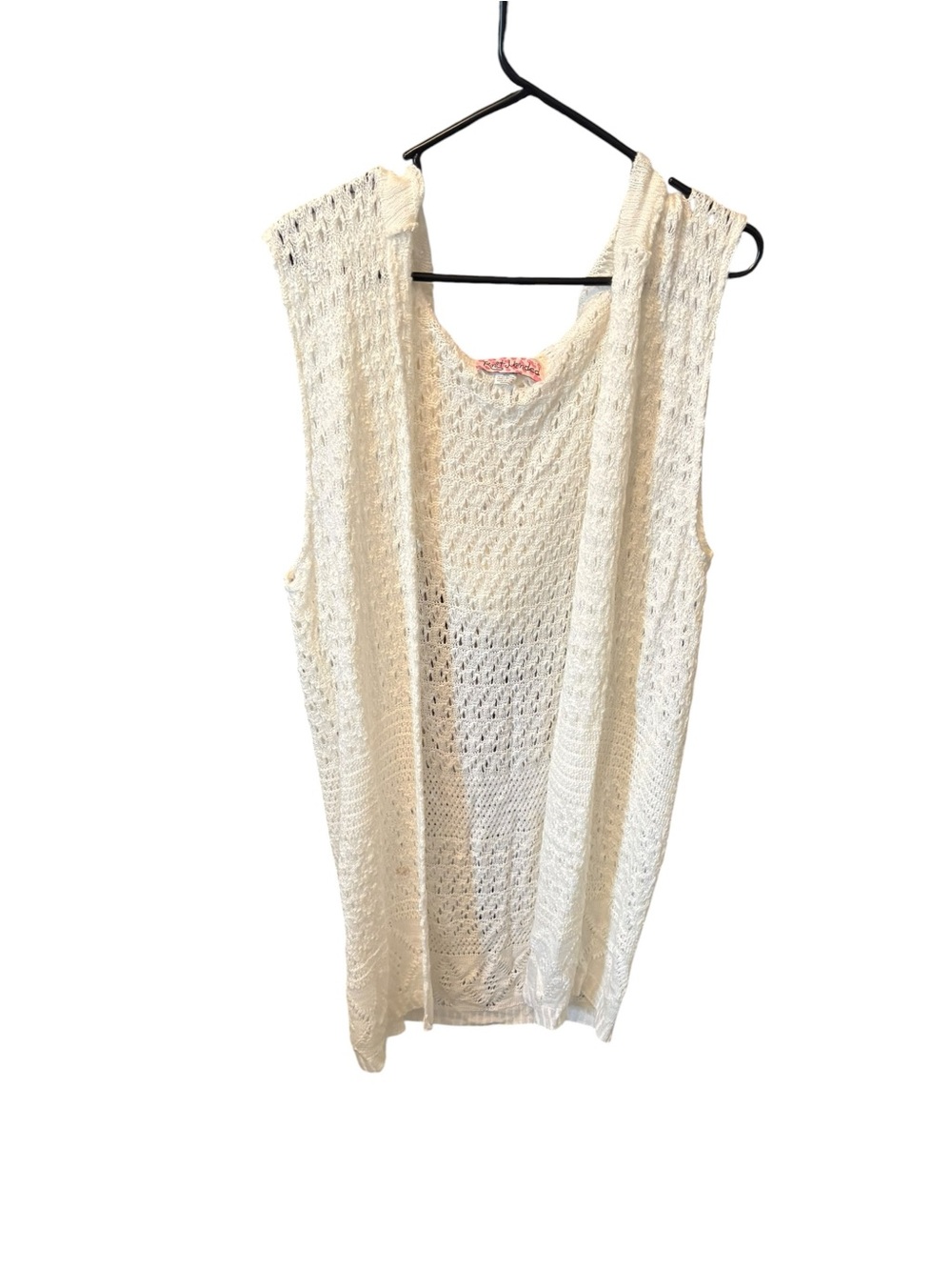 Open-Knit Hooded Vest